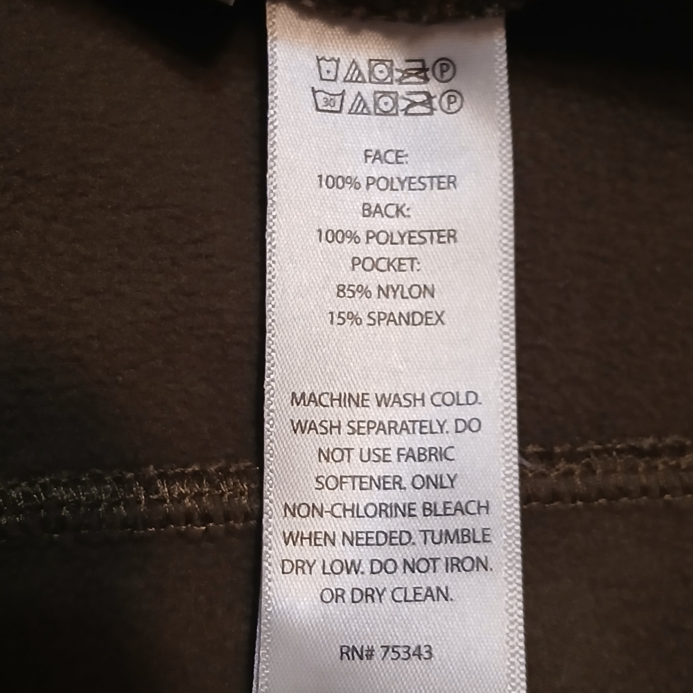 Men's Olive Green Fleece Vest - Picture 8 of 10